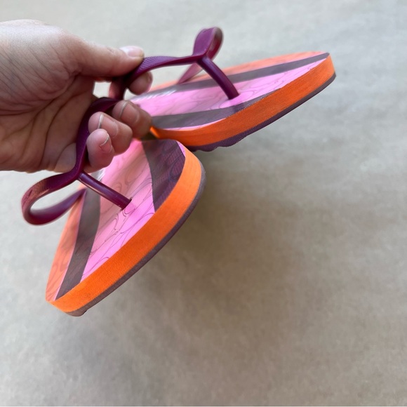 COACH Size 9/10 Women's Pink Striped SIG C ZAK Rubber Sandal Flip Flop - Picture 5 of 9